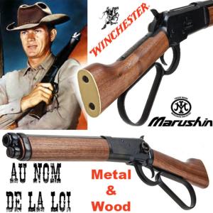 AU NOM DE LA LOI (STEVE MCQUEEN) - WINCHESTER JOSH RANDALL OFFICIEL LIMITED EDITION CUSTOM BLACK (SOUS LICENCE WINCHESTER M1892 - MARUSHIN - JAPAN IMPORT)