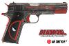 DEADPOOL (MARVEL COMICS) - PISTOLET 1911 OFFICIEL TOUT METAL AVEC RETOUR DE CULASSE (LICENCE AW CUSTOM AIRSOFT)