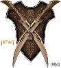 THE HOBBIT - DAGUES DE COMBAT DE TAURIEL OFFICIELLES + SUPPORT BOIS DELUXE (UNITED CUTLERY)