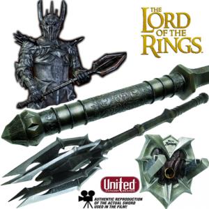 LOTR (LE SEIGNEUR DES ANNEAUX) - SAURON MASSE ET ANNEAU OFFICIELS LIMITED EDITION NUMEROTEE (ECHELLE 1/1 - UNITED CUTLERY)