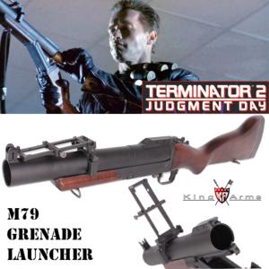 TERMINATOR 2 - M79 FUSIL LANCE GRENADE OFFICIEL TOUT EN METAL ET BOIS VERITABLE (GRENADE LAUNCHER - KING ARMS)